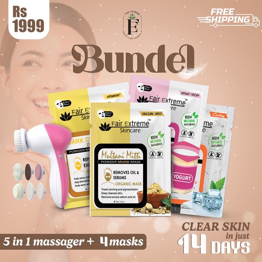 Bundle: 5 in 1 Massager + 4 Fair Extreme Masks with Free Delivery