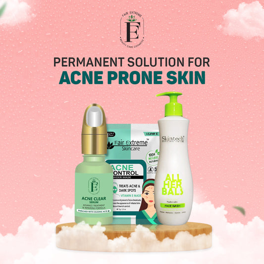 Fair Extreme Anti Acne Bundle (Face Wash + Mask + Serum) with free delivery